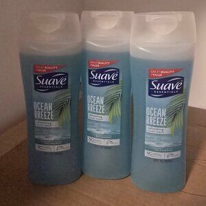 (3) bottles of Suave Essentials Ocean Breeze Refreshing Body Wash 15 fl oz